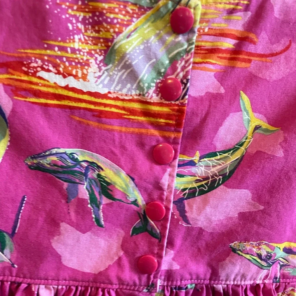 Etta Mae 5T Fit and Flare Hot Pink Cotton Whale Dress- EUC - Picture 6 of 7